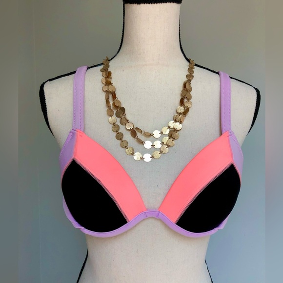 Victoria’s Secret Sport Fabulous Colorblock Bikini Top Size 34B - Picture 2 of 6